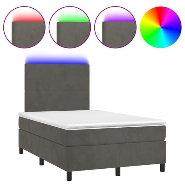 Maison Exclusive - Lamelsiftnet seng med mørkegrå LED-madras 120x190 cm