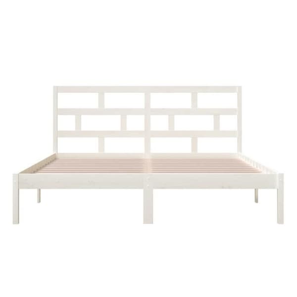 Sängram - Maison Exclusive - Massivt trä - 2 platser - Vit Vit