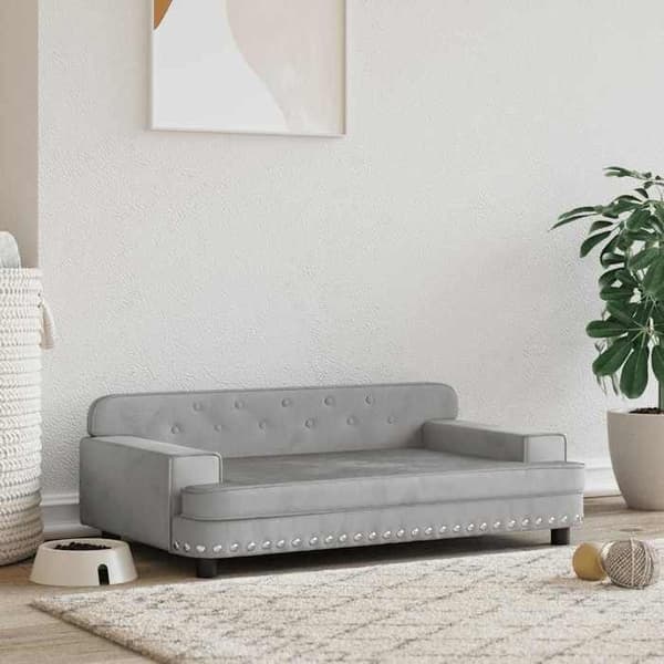 Maison Exclusive - Vaaleanharmaa koiranpeti 90x53x30 cm samettia ljusgrått