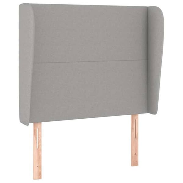 Maison Exclusive - Päätylevy korvilla Vaaleanharmaa 93x23x118/128 cm Kangas Ljusgrått