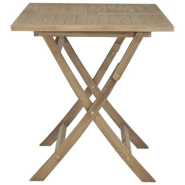 Havemøbel - EKSKLUSIVT HUS - Sammenklappelig - Massivt teaktræ - Grå 120x70x75 cm - Hul til parasol grå