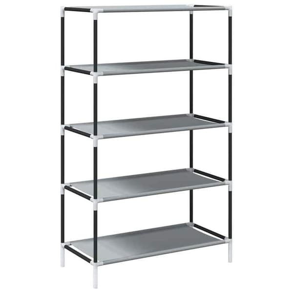 Kenkäteline - MAISON EXCLUSIVE - 60,5x30x97 cm - Ei kudottu kangas - 4 hyllyä - Pölysuojus Grå