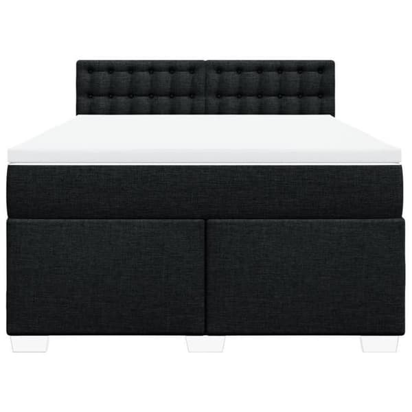 Maison Exclusive - Sengebund med lameller og madras Sort 160x200 cm Stof