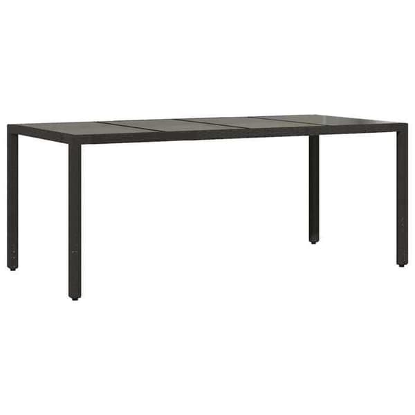 Maison Exclusive - 9-delars trädgårdsbistro-set med svarta kuddar i polyrotting