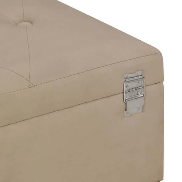 Maison Exclusive - Penkki säilytystilalla 105 cm Beige Sametti Beige och guld