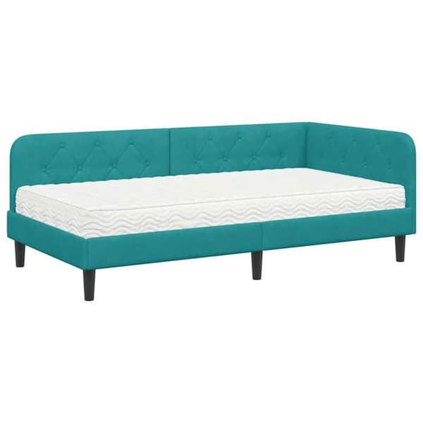 Maison Exclusive - Turquoise hörnsängram 90 x 200 cm Sammet