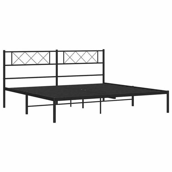Maison Exclusive - Metal sengestel uden madras med sort hovedgærde 193x203cm