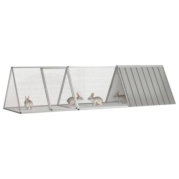 Maison Exclusive - Grå kaninbur 302,5 x 80,5 x 71 cm i galvaniserat stål