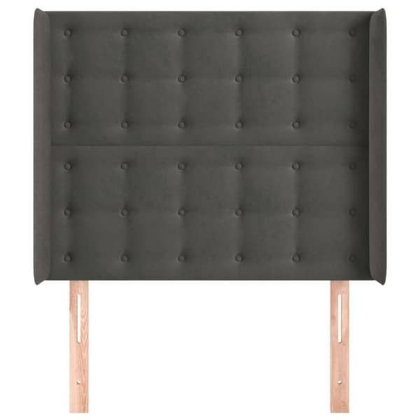 Maison Exclusive - Päätylevy korvilla Tummanharmaa 103x16x118/128 cm Sametti Mörkgrå