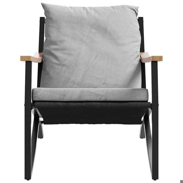 Maison Exclusive - Trädgårdsstolar med kuddar, set om 2, svart stål