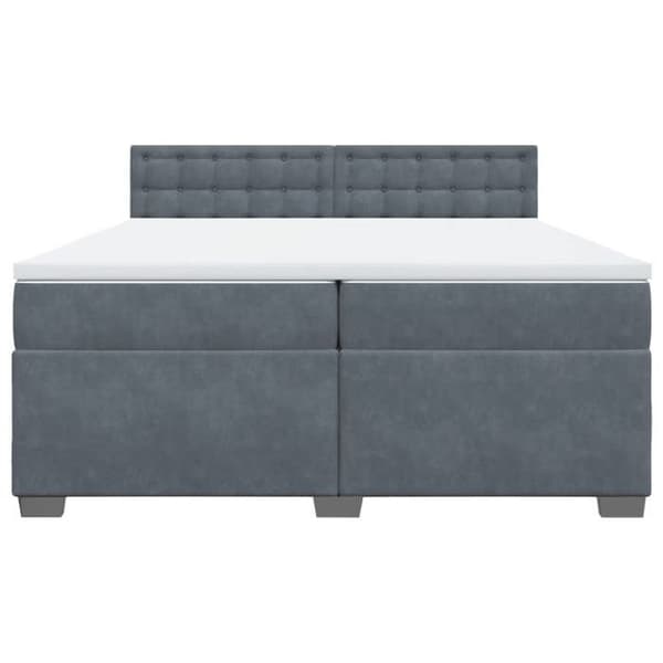 Maison Exclusive - Sänkylaatikko ja harmaa samettimatrassi 200x200cm