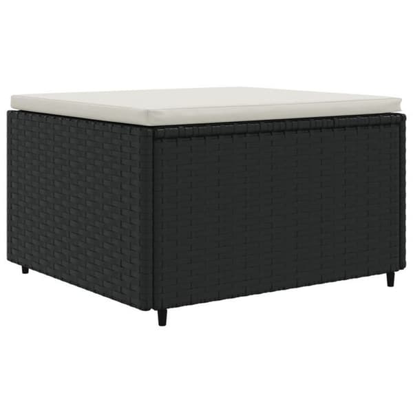 Maison Exclusive - Havegruppe 4 stk med puder Sort flet
