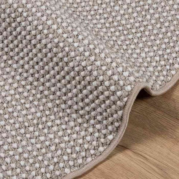 Indendørs tæppe - EKSKLUSIV HUS - LUGO - Ø 160 cm - Creme og Taupe - Polyester Grädde och Mård