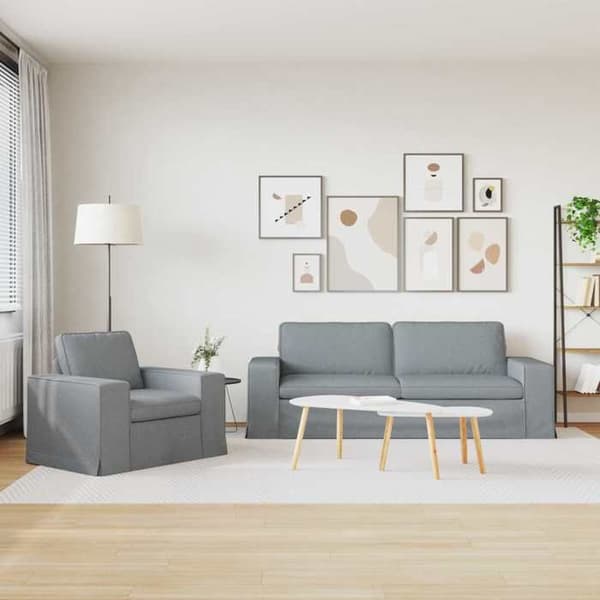 Maison Exclusive - Sæt af 2 sofaer lys grå stof