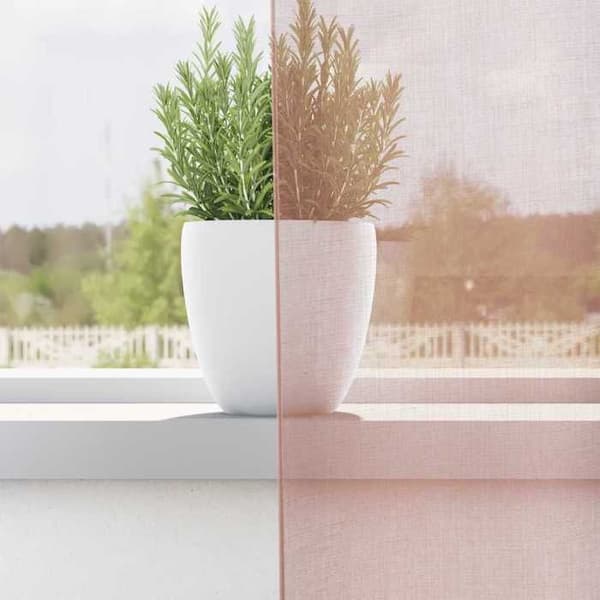 Verho - MAISON EXCLUSIVE - 140x140 cm (2 kpl) - Vaaleanpunainen - Polyesteri - Renkaat rosa