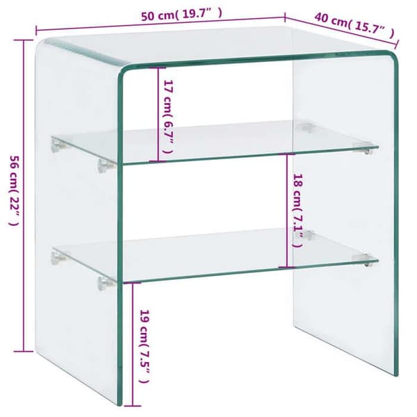 Maison Exclusive - Soffbord 50x40x56 cm Härdat glas Transparent