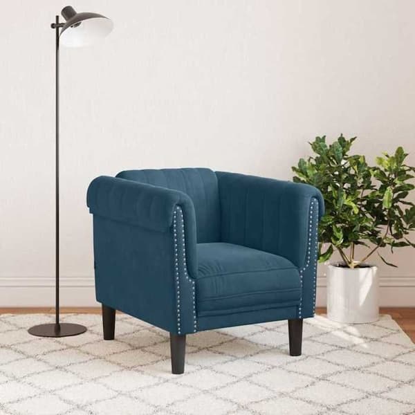 Maison Exclusive - Blå velour lænestol