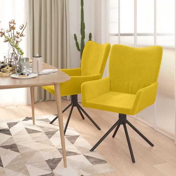 Maison Exclusive - Snurrande matstolar set om 2 Gul Sammet