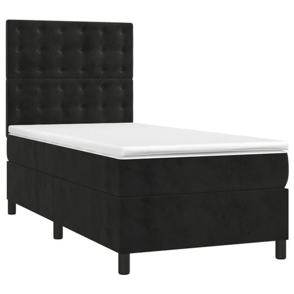 Maison Exclusive - Sänkyosa lammella ja musta patja 90x200 cm sametti