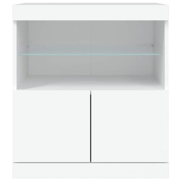 Maison Exclusive - Buffet med hvide LED-lys 60x37x67 cm