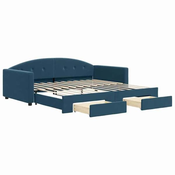 Päivävuode - EXCLUSIVE KOTI - 100x200 cm - vuodesohva - 2 laatikkoa - sininen sametti blå