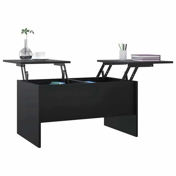 Maison Exclusive - Sort sofabord 80x50x42,5 cm i ingeniørtræ