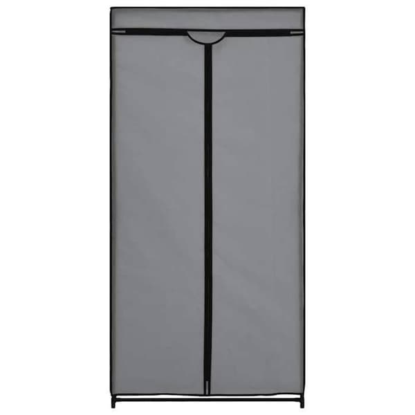 Skab - Eksklusivt Hus - Grå 75x50x160 cm - Metalramme - Åndbart polyesterbetræk Grå