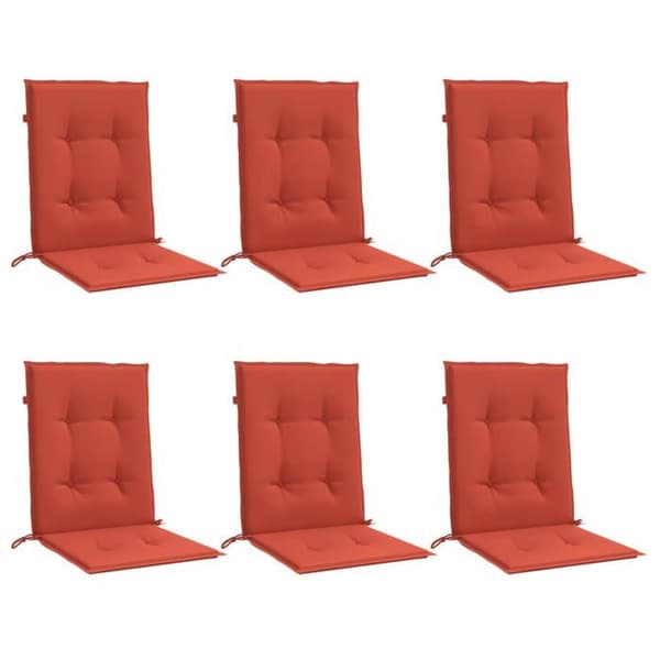 Maison Exclusive - Stolar med låg ryggstöd, 6-pack, blandad röd tyg