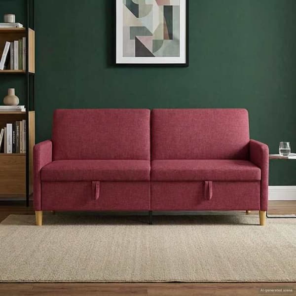 Maison Exclusive - Sohva säilytystilalla Bordeaux 192 x 78 x 87 cm Polyester