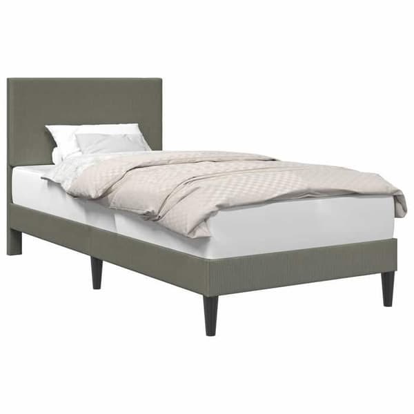 Maison Exclusive - Sängram Ljusgrå 100 x 200 cm Tyg i ribbad sammet