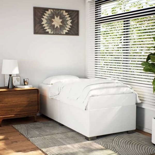 Maison Exclusive - Sengestel uden madras hvid 90x190 cm kunstlæder Vit