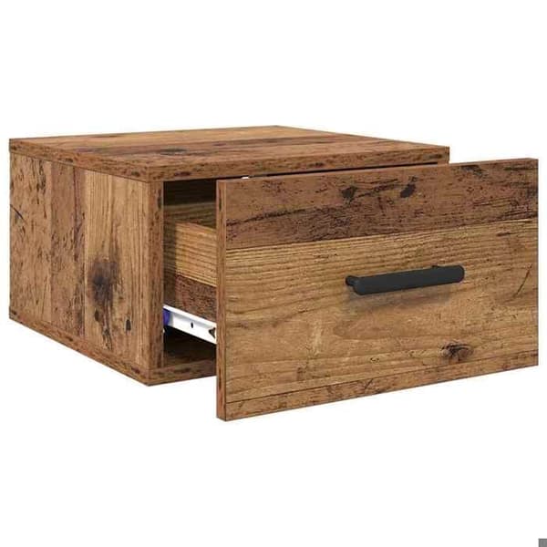 Väggmonterad sängbord - EXKLUSIV HEM - 2 delar 35×35×20 cm - Träpaneler - Väggmontering - Brun