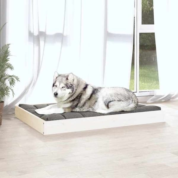 Maison Exclusive - Hundeseng Hvid 101,5x74x9 cm Solid fyrretræ