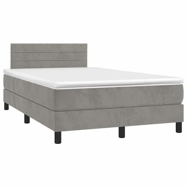 Maison Exclusive - Seng med lamelbund og lysende gråmadras 120x190 cm