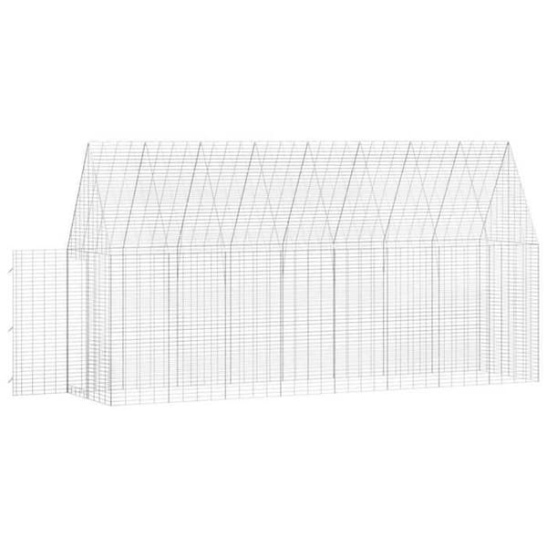 Maison Exclusive - Bur til kaniner Sølv 400 x 100 x 210 cm Galvaniseret stål Silver