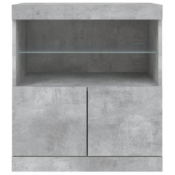 Maison Exclusive - Buffé med LED-lampor grå betong 60x37x67 cm