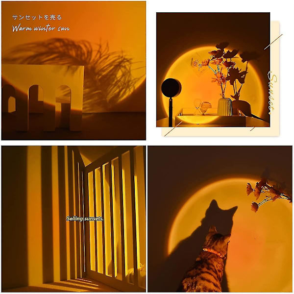 Solnedgang Lampe 360 Graders Projektorlampe Med LED Lys, Til Fotografering Og Justering Af Atmosfæren I Stuen, Studio An