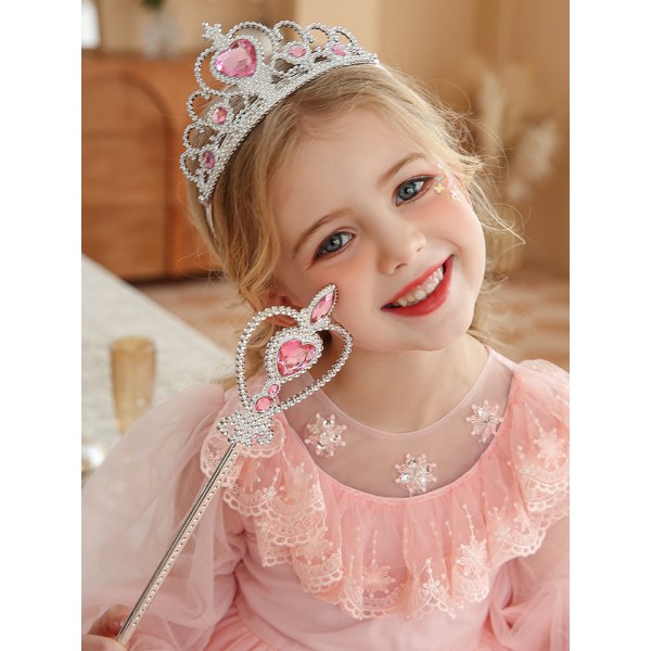 Klä upp Tiara Crown Set Princess Kostym Party Accessoarer för barn/flicka/ toddler (blå + rosa + lila)