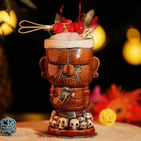 Gratis fragt Hawaii Tiki Mugs Cocktail Cup Øl Drikkekop Vin Kop Keramik Tiki Mugs Perfekt til C