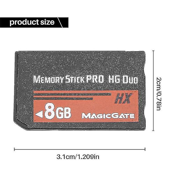 8 GB Memory Stick Pro Duo Flash-kort för PSP Cybershot-kamera