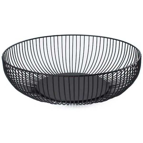 Round Fruit Bowl, Modern Fruit Basket For Fruit And Vegetables, Black