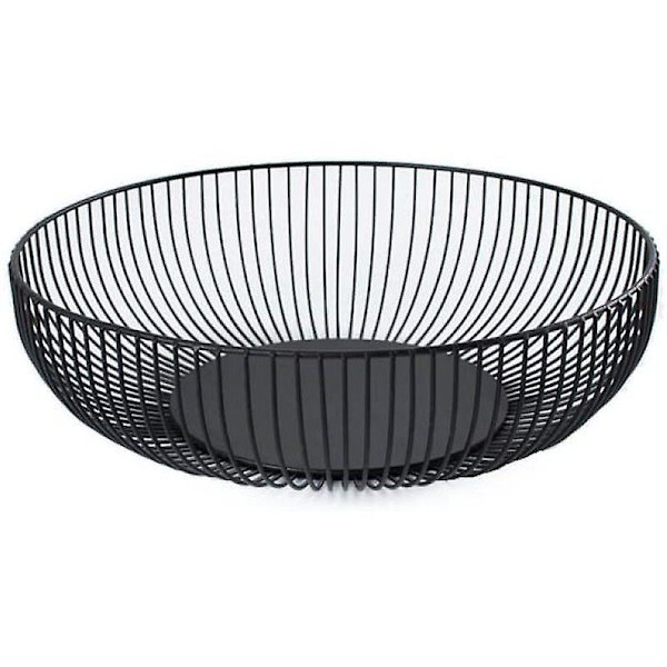 Rund Fruktskål, Modern Fruktkorg För Frukt Och Grönsaker, Svart