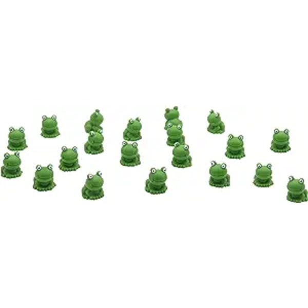 20 stk Harpiks Minifrosker Grønn frosk Miniatyrfigurer Fairy Garden Miniatyr Mose Landskap DIY Terrarium Crafts Ornament Accessories for Home Decor