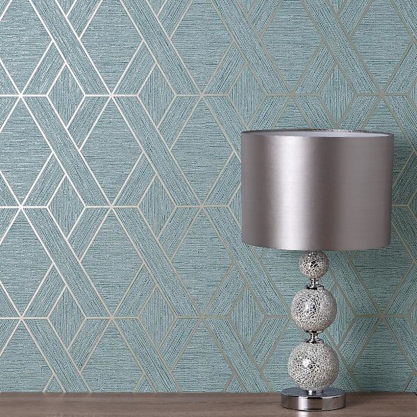Fine Decor Miya Geo Teal Tapet FD43154