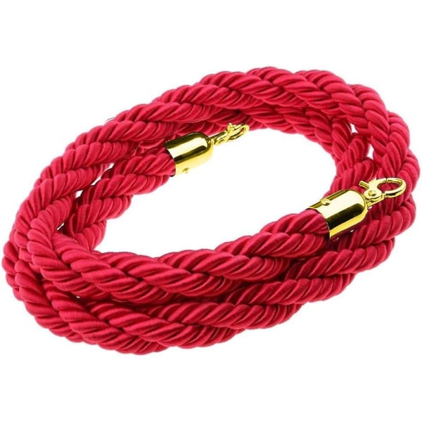 Guide Rope Barrier Rope Divider Queue Divider Rope For Guidance System With Gold Hook 1.5m Red