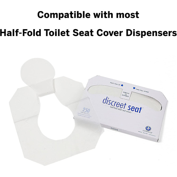 Huomiota herättämättömät puoli taittuvat WC-istuimen kannet (20 pakkausta 250) - Ds-5000, valkoinen