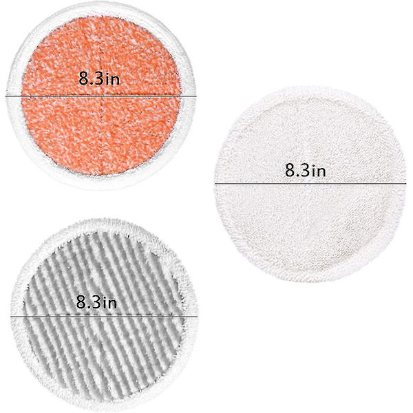 6 stk. utskiftbare moppeputer til Bissell Spinwave 2039a 2124 (inkluderer 2 myke puter + 2 slipeputer + 2 tunge slipeputer)