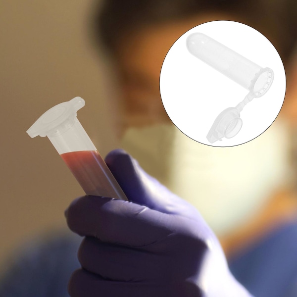 500 stk. hætteglas med låg til minicentrifugerør, 2 ml, til test og mikrocentrifugerør med snap-on låg