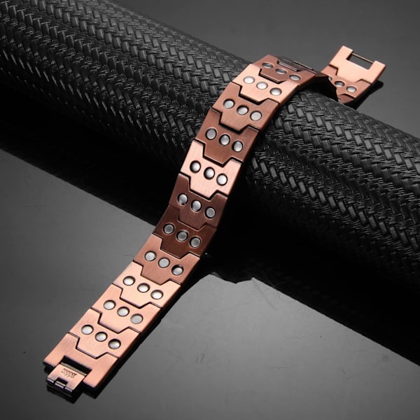3X Ultra Stærkt Magnetisk Armbånd til Mænd Kobber Armbånd til Mænd Massivt Kobber Lænke Armbånd