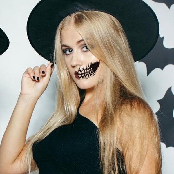 12 pakke Halloween Prank Makeup Midlertidig Tatovering, Stor Mund Midlertidig Tatovering, Ungdomsfest favoriserer